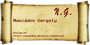 Naszádos Gergely névjegykártya